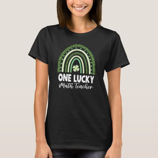 Math Teacher Lucky St Patricks Day T-shirt (Voorkant)