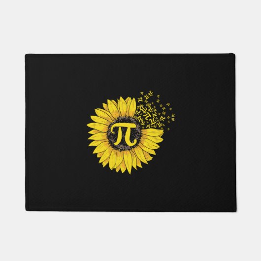 Math Teacher Pi Number Sunflower Deurmat (Voorkant)
