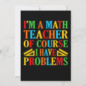 Math Teacher Problems Mathematics Maths Student Bedankkaart (Voorkant)