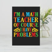 Math Teacher Problems Mathematics Maths Student Bedankkaart (Staand voorkant)