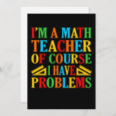 Math Teacher Problems Mathematics Maths Student Bedankkaart (Voorkant / Achterkant)