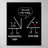 Math Teacher Tee - Complimentary Acute Angle Poster (Voorkant)