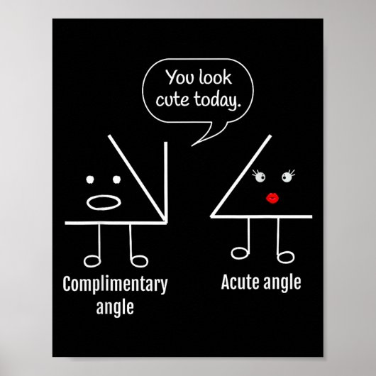 Math Teacher Tee - Complimentary Acute Angle Poster (Voorkant)