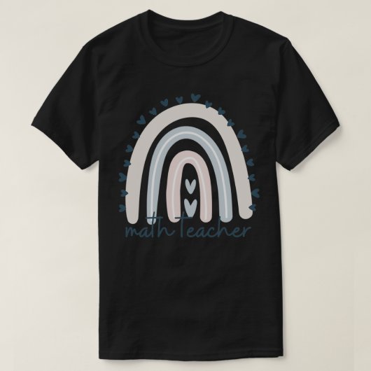 Math Teacher with Rainbow Design T-shirt (Design voorkant)