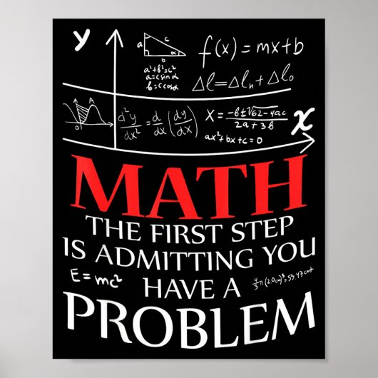 Math The First Step Is Admitting You Have A Proble Poster (Voorkant)