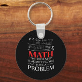 Math The First Step Is Admitting You Have A Proble Sleutelhanger (Voorkant)