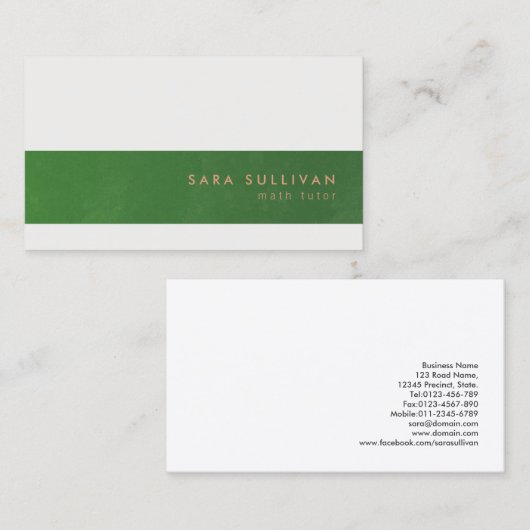 Math Tutor Carte de visite Élégante bande (Devant / Derrière)