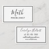Math Tutor - Carte de visite simple minimaliste (Devant / Derrière)