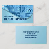 Math Tutor Numéro Bleu Carte de visite (Devant / Derrière)