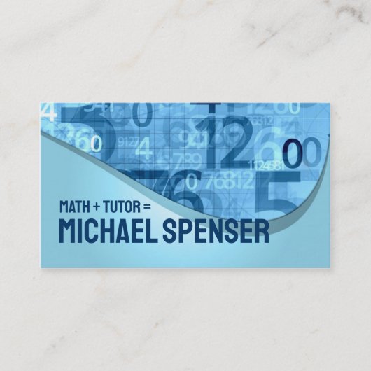 Math Tutor Numéro Bleu Carte de visite (Devant)