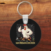Mathemachicken Wiskunde Lover Funny Chicken Sleutelhanger (Voorkant)