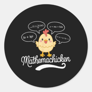 Mathemachicken Wiskundkip Docent Stoppen Wiskundig Ronde Sticker
