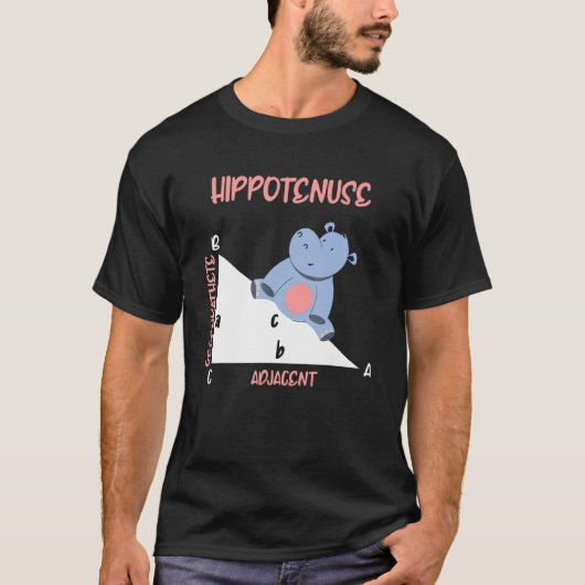 Mathematician Hippotenuse Hippo Triangle T-shirt (Voorkant)