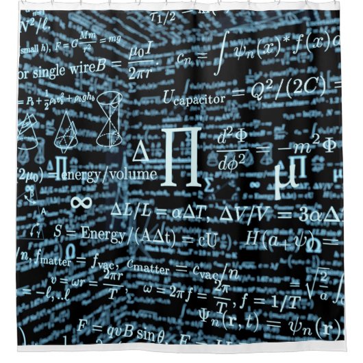 Mathematik Algebra Design Douchegordijn (Voorkant)