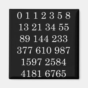 Mathématiques Magnet Fibonacci numéros de séquence