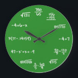 Mathématiques Math Chalkboard Horloge murale<br><div class="desc">Un grand cadeau pour tout passionné de mathématiques,  physicien,  scientifique,  génie informatique ou enseignant/professeur. Apprécié par les geeks,  les geeks et les cool !</div>