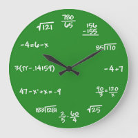 Mathématiques Math Chalkboard Horloge murale