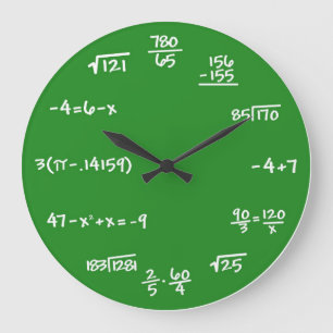 Mathématiques Math Chalkboard Horloge murale