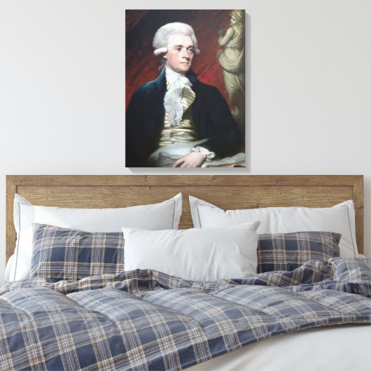 Mather Brown Portret van Thomas Jefferson Canvas Afdruk (Insitu (Slaapkamer))