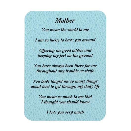 Mathers Poem Magnet (Vertical)
