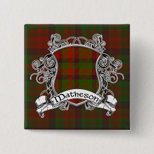 Matheson Tartan Shield Vierkante Button 5,1 Cm