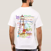 Mathew 5:14-16 vuurtoren 1 t-shirt (Achterkant)