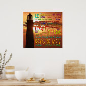 Mathew 5:14-16 vuurtoren 2 poster (Keuken)