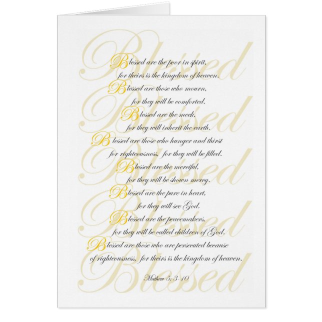 Mathew 5: 3-10 (Voorkant)