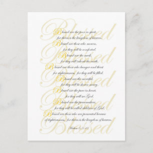 Mathew 5: 3-10 briefkaart