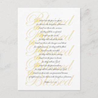 Mathew 5: 3-10 briefkaart