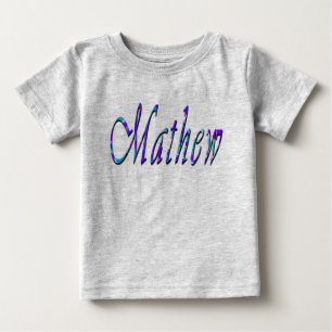 Mathew, Nom, Logo, T-shirt Gris pour bébé