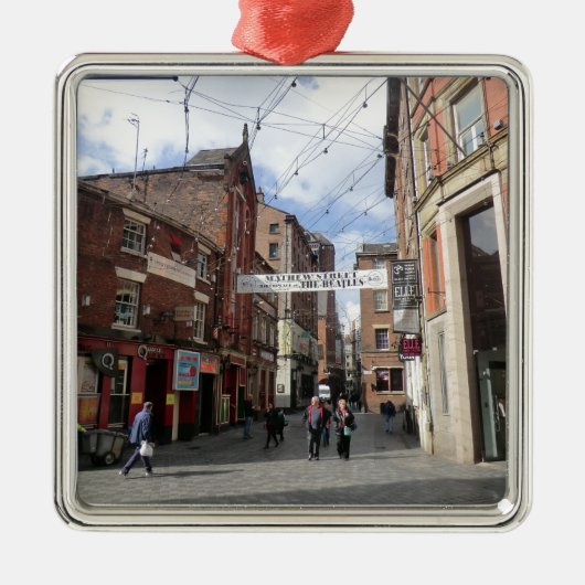 Mathew Street in Liverpool Metalen Ornament (Voorkant)
