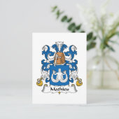 Mathieu Family Crest Briefkaart (Staand voorkant)
