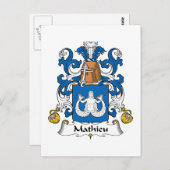 Mathieu Family Crest Briefkaart (Voorkant / Achterkant)