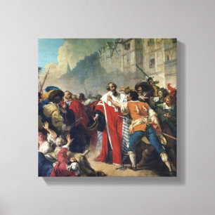 Mathieu Mole wordt tegengehouden door de Parijse m Canvas Afdruk