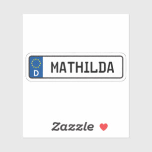 Mathilda Duits Bord van het Autovergunning Sticker