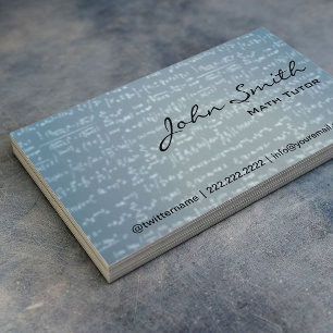 Maths bleu clair Formules Math Tutor Carte de visi