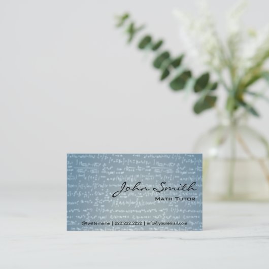 Maths bleu clair Formules Math Tutor Carte de visi (Debout devant)