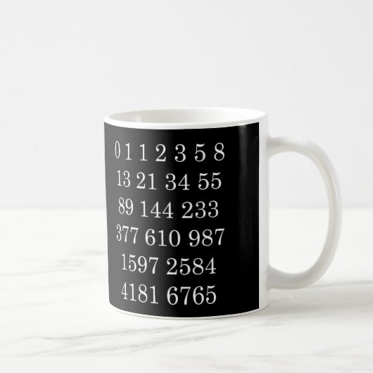 Maths faites sur commande de tasse de Fibonacci de (Droite)