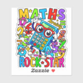 Maths Rock Star Sticker for Kids UK (Vel)