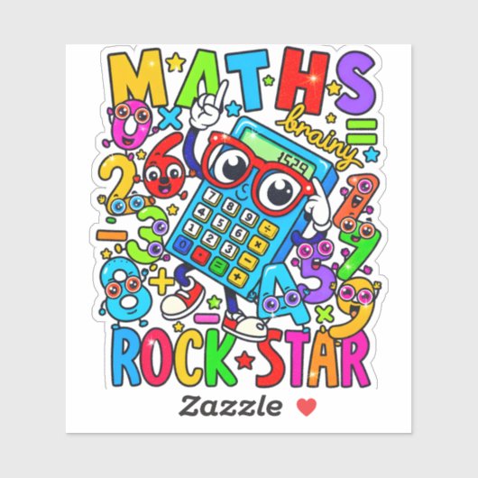 Maths Rock Star Sticker for Kids UK (Feuille)
