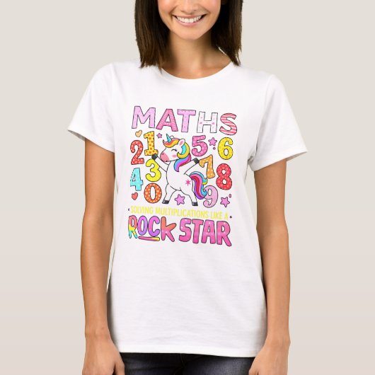 Maths Rockstar Colorful Numbers T Shirt (Voorkant)