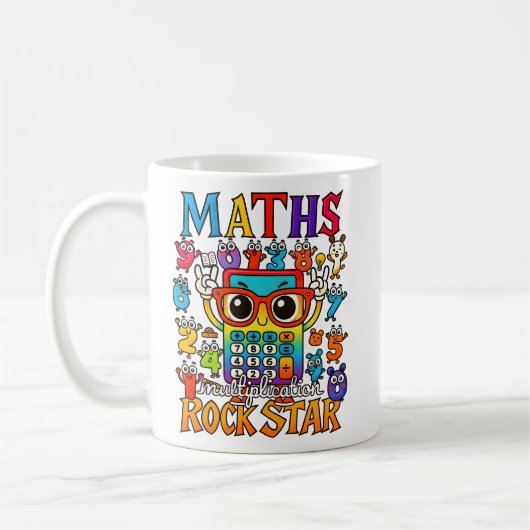Maths Rockstar Cute Calculator Mug (Gauche)
