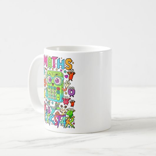 Maths Rockstar Cute Calculator Mug for Kids (Devant gauche)