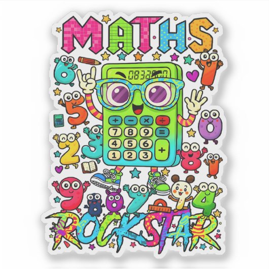 Maths Rockstar Cute Numbers Sticker for Kids (Devant)