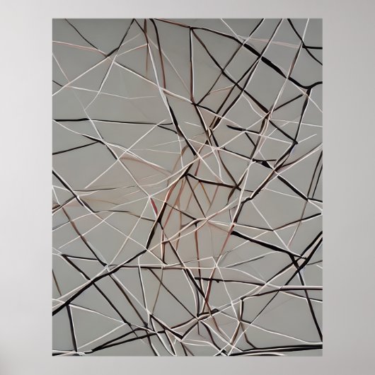 Matig Abstract Lineaal goudgrijs Poster (Voorkant)