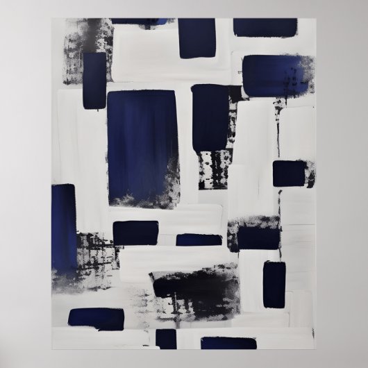 Matig Abstract zwart wit Poster (Voorkant)