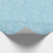 Matig blauw witdamtbruiloft baby shower omloop cadeaupapier (Hoek)