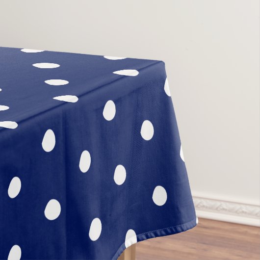 Matig blauw-witte polakpunctie tafelkleed (Voorbeeld)