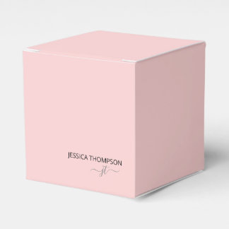 Matig Blush Pink Girly Simple Script-monogram Bedankdoosjes